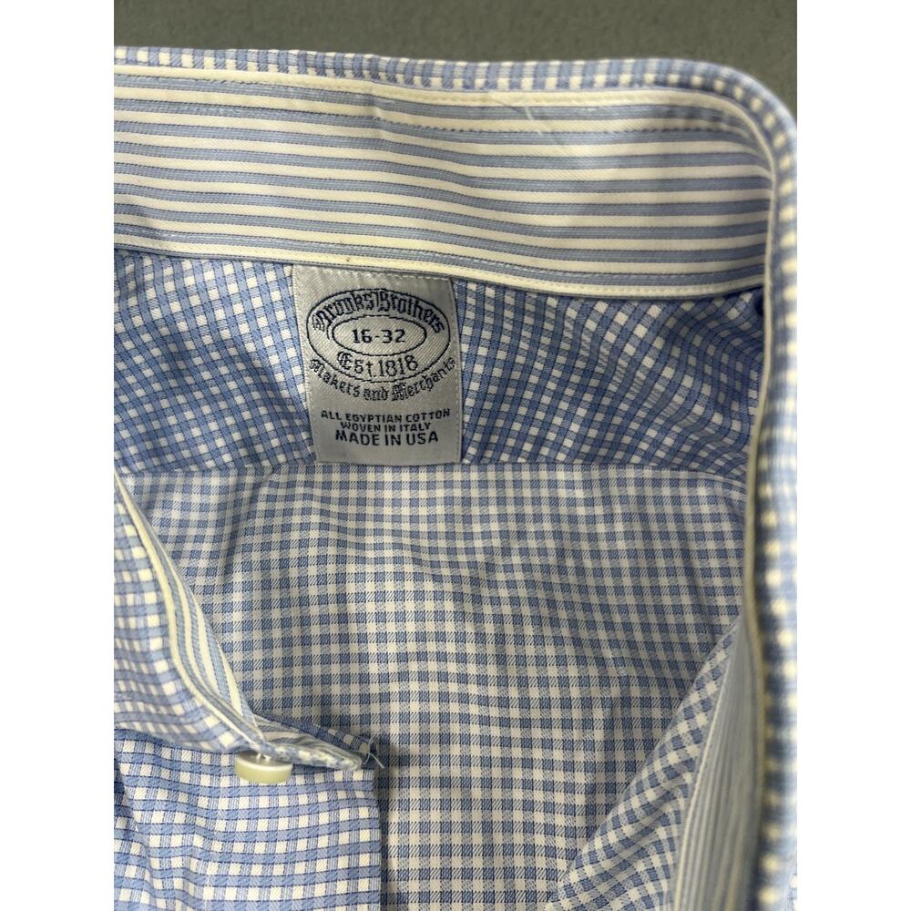 Brooks Brothers Men's 16/32 Blue Non-Iron Button-Up Makers and Merchants